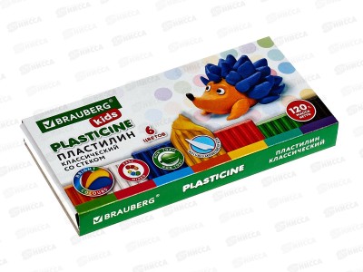 Пластилин  6цветов 120г BRAU  Kids стек, 106435*32