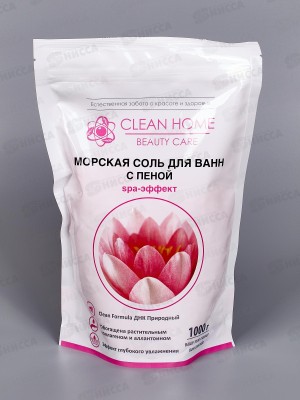 CLEAN HOME BEAUTY CARE Морская соль для ванн с пеной Увлажняющая 1000г  *8