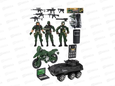 Игровой набор &quotСолдатики-4&quot 2034007 (солдатики 3шт, оружие, мотоцикл)