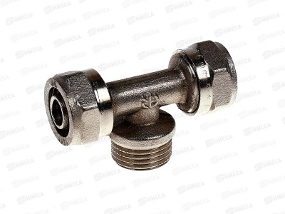 Тройник наружная резьба 16*1/2&quot*16 цанга/штуцер/цанга Aqualink, 00287 *10/100