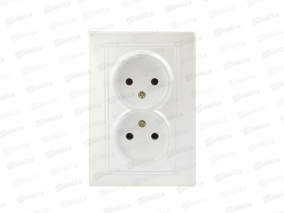 Розетка INTRO Plano cкрытой установки двойная, 16А-250В, IP20, перламутр, 1-204-06