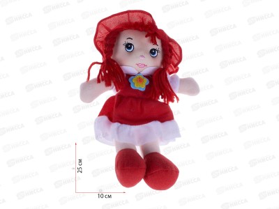 Кукла мягкая &quotНастенька&quot с косичками (25см) микс, ИК-6127  *12
