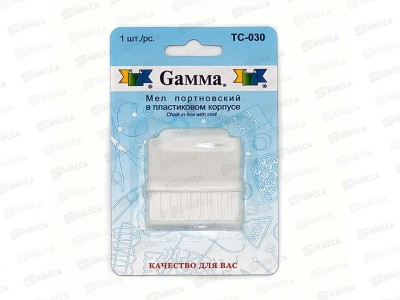 Мел портновский с точилкой &quotGamma&quot ТС-030 белый в блистере