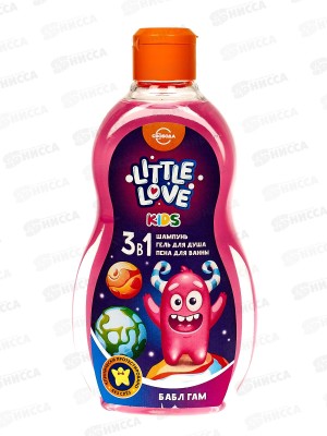 Свобода Little Love шампунь-гель+пена 3в1 Бабл гам 400г *12
