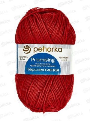 Пряжа Перспективная 06 красный 100г270м  шерсть50% акрил50%