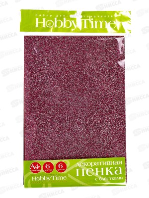 Фоамиран АЛЬТ с блестками 6л/6цв, 11-406-159 *20