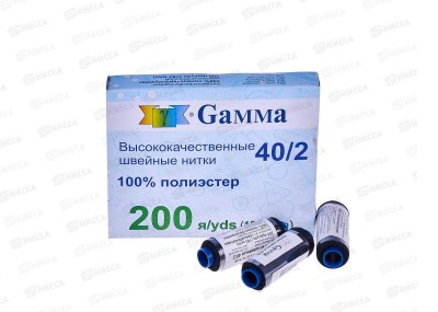 Нитки &quotGamma&quot 10шт (полиэстер) Черный 183м 200 я 40/2