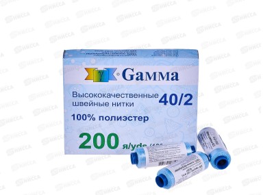 Нитки &quotGamma&quot (полиэстер) №281 голубой 183м 200 я 40/2  *10