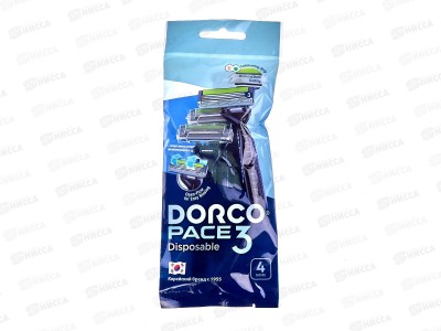DORCO РACE3  TRC200BL одноразовый станок (4 шт) 3 лезвия, плав. головка, увл. полоса *12/144