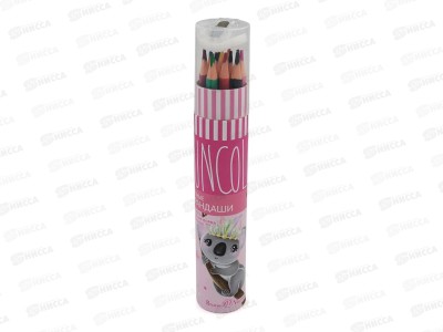 Карандаши 12 цветов АЛЬТ Funcolor в тубусе с точилкой,30-0085*12