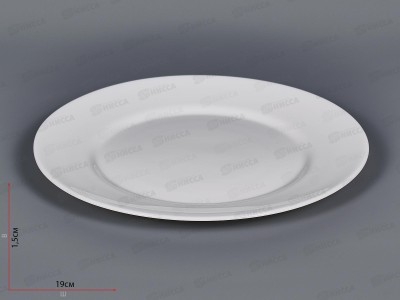 Тарелка плоская круглая d-19см белье 100б-тп7,5 *6/72