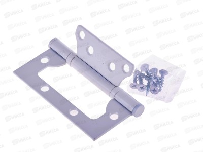 Петля без врезки 100*75*2,5 WW белый 2BB Сазар *2