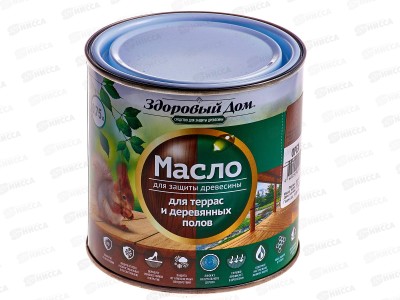 Здоровый Дом масло для террас и деревянных полов,  0.75л, орех *6