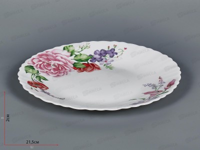 Тарелка мелкая волнистый край 22,5см Цветочная фантазия 1039061