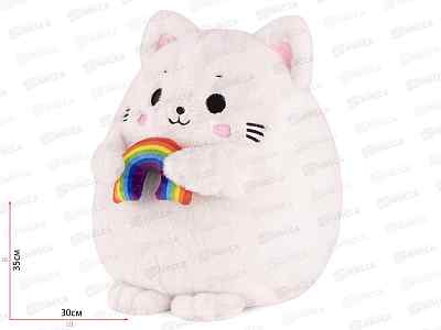 Котик с Радугой, 35см, MT-MRT-C01202302-35S Maxitoys