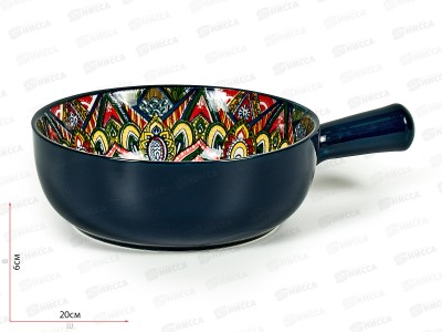 Кокотница с ручкой &quotArabesgue&quot (синий) 20,3х15,3х5,5см, 0860088  *36