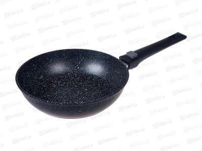 Сковорода  SA-F-04-24 Каменная Black 24см литая съемная ручка черная