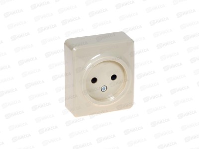 Розетка  Эра открытой установки, 2P, 16А-250В IP20 слоновая кость, Эксперт, 11-2201-02 *20/200