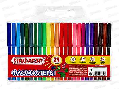 Фломастеры 24 цвета ПИФАГОР 151092*12/72
