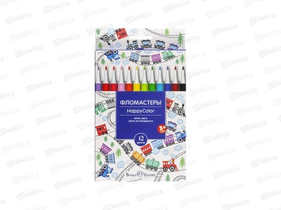 Фломастеры 12 цветов АЛЬТ Happycolor,32-0023*24