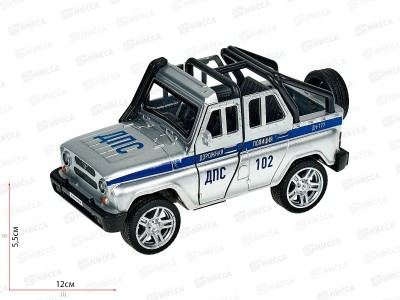 Машина &quotТЕХНОПАРК&quot металлическая  UAZ HUNTER полиция, 11,5см, 329199