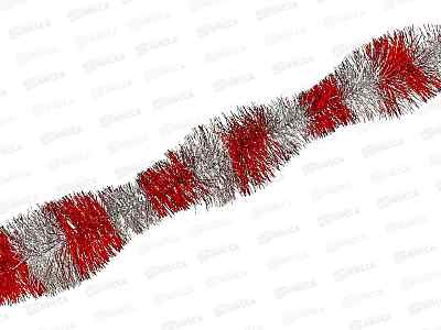 Мишура, 9см. х 2м., AL-13621 красный+серебро *600