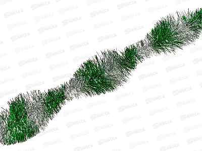 Мишура, 9см. х 2м., AL-13621 зеленый+серебро *600