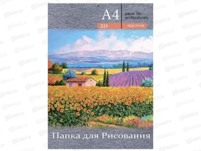 Папка для рисования А4 20л Цветочные поля 120г/м2, 20-3222