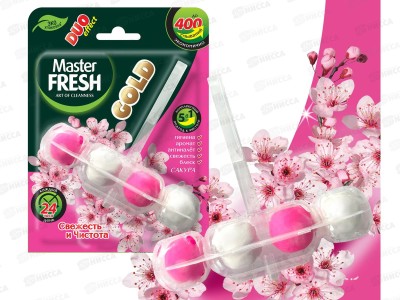 Master FRESH GOLD Подвесной блок для унитаза 5в1 Сакура С0007425 *24