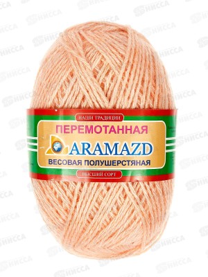 Пряжа Полушерстяная 40% шерсть 60% акрил 250г Абрикос