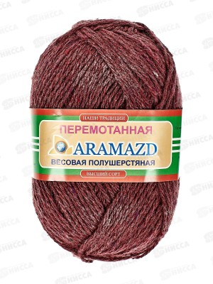 Пряжа Полушерстяная 40% шерсть 60% акрил 250г Терракот