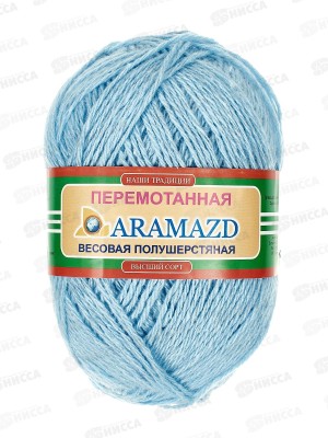 Пряжа Полушерстяная 40% шерсть 60% акрил 250г Голубой