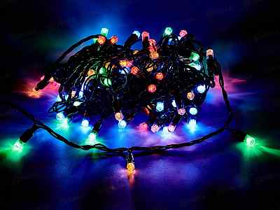 Гирлянда 10м Колбочка 100LED уличная 8реж мульти 351-793 г