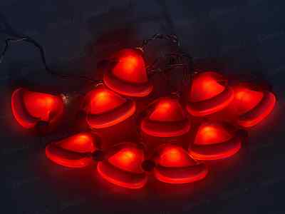Гирлянда 2м &quotШапочки&quot 10LED шампань, тип питания от батареек 381-425 г