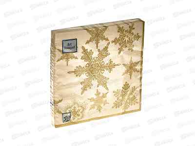 Салфетки 3сл 20л 33*33 Bouquet Home Снегопад.золото,37879*12