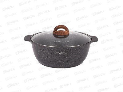 Кастрюля жаровня 5,0л Granit ultra original со стеклянной крышкой жго52а