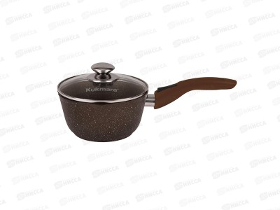 Ковш 1,5л съемной ручка со стеклянной крышкой Кофейный мрамор кмк0156а