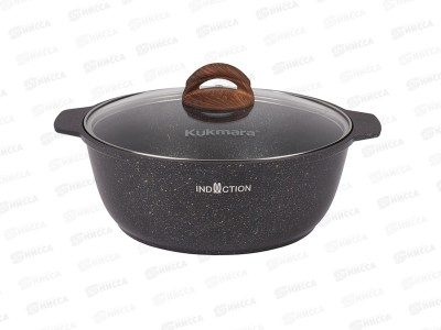 Кастрюля жаровня 4,0л Granit ultra original Induction стеклянной крышкой  жгои41а