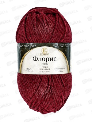 Пряжа Флорис 091 Вишня меринос95%акрил5% 100гр 150м