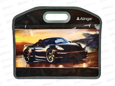 Папка д/тетр. Alingar A4 Чёрное авто, 1 отд., молн.  AL10447