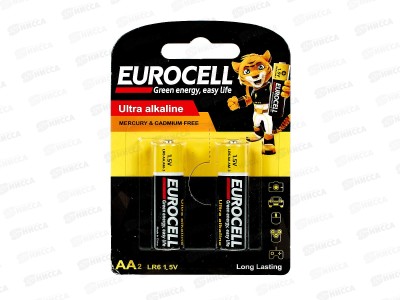 Батарейки Eurocell алкалиновые AA 2шт 0086 *12/192