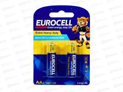 Батарейки Eurocell цинк-углеродные AA 2шт 0208 *12/192