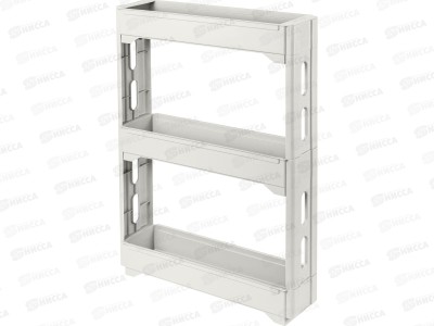 Этажерка  3-х секционная Keeplex на колесиках KL383812048 белое облако