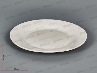 Тарелка плоская круглая d-15см Белье т6-0002 *12/144