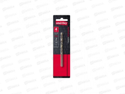 Сверло по металлу  4мм, сталь Р6М5, HRC>60, Smartbuy