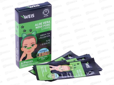 Weis Полоски для носа Очищающие Алоэ Вера 6шт 2021