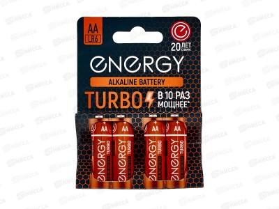 Батарейка Energy Turbo LR6/4B AA 4шт на блистере 107051 *12/108