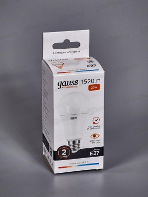 Лампа светодиодная Gauss Elementary A60 20Вт E27 3000К 1520Lm   23219 *50