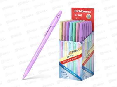 Ручка шар. EK 55387 R-301, Stick Pastel 0.7мм  син. *50