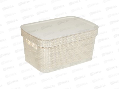 Корзина 5л Keeplex Ajur с крышкой белое облако KL411311048